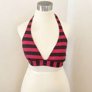 GAP  Red and Black Striped Bikini Top